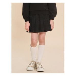 [빈폴키즈]플리츠 데님 치마 바지  블랙 (BI4827G045)