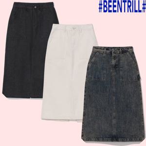 [빈트릴]SUNDAY 퍼티그 데님 롱 스커트 BA243SK552