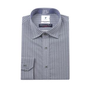 [예작(셔츠)]긴소매 슬림핏 스몰 코튼 프린트 YJESUA015-BL