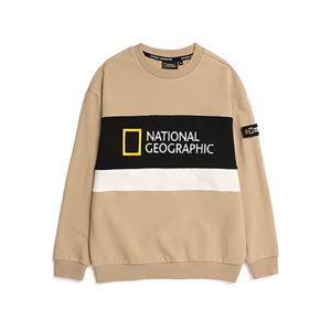 내셔널지오그래픽키즈 N213KSW050 3단 절개배색 맨투맨 BEIGE