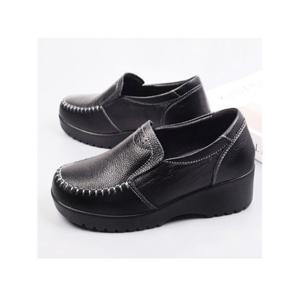 [세자매]하루종일편한 소가죽 여성통굽구두 부츠 6.5cm 키높이웨지힐