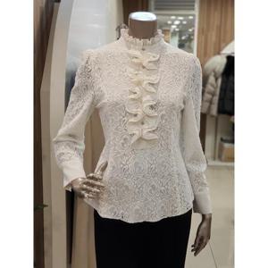 미니멈 세이브존01 레이프 프릴 슬림핏 블라우스 MWDAWB1190