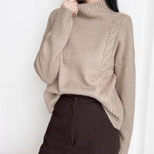 [리빌모아]여자 보들 포근 반목폴라 가을 니트 DJW-KN-SCAT1044-