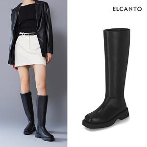엘칸토 마쯔 여성 베이직 스퀘어 롱부츠 4cm LCWL73M44V