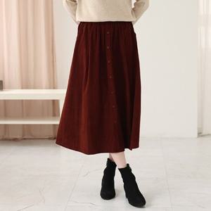 [웬디즈갤러리]바이미 앞단추 골덴 스커트 PSK109