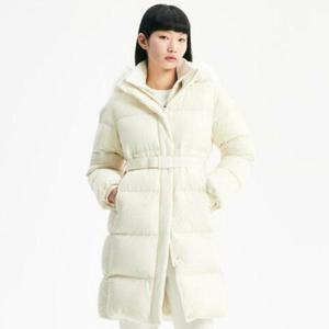 [뉴발란스]여성 프리미엄 벨티드 구스다운 롱패딩 아이보리 NBNPD4W152-39