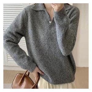 [예쎄 오피스](예쎄) 베이직 카라 오버핏 앙고라 니트(S4FKN042A