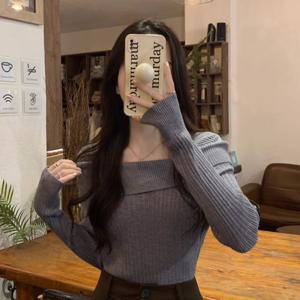 [리빌모아]여자 스퀘어넥 오프숄더 골지 니트 DMSW-KNA-SDHHE72-