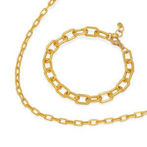 여자 순금 목걸이 팔찌 세트 37.5g [심플 클립] 체인