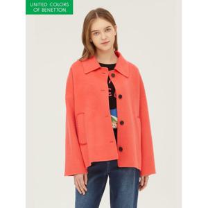 [베네통]너티 체크 울 코트_BACT67361