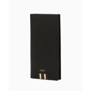 [헤지스ACC] 블랙 컬러배색 소가죽 장지갑 HJWA5E508BK