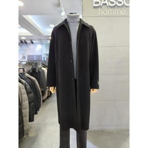 바쏘옴므 세이브존03 바쏘옴므 24F/W 블랙 울  핸드메이드 발마칸 롱 코트 WSAGY4CJ16ABKA