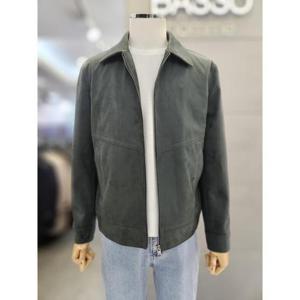 바쏘옴므 세이브존03 바쏘옴므 25S/S다크그린 비건레더스웨이드 베이직카라 블루종 점퍼 WSAGZ5UA23AGNA