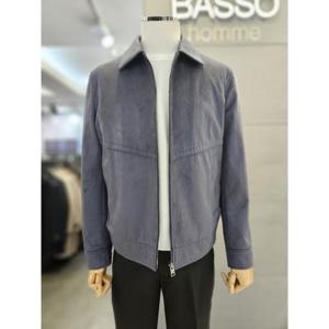 바쏘옴므 세이브존03 바쏘 25S/S 블루네이비 비건레더 스웨이드 베이직카라 블루종 점퍼 WSAGZ5UA22ANYA