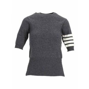 [THOM BROWNE] 라프리마 여성 크루 넥 숏 슬리브 풀오버 W/ 4 바 인 캐시미어 FKA108A00011035 Grey /8