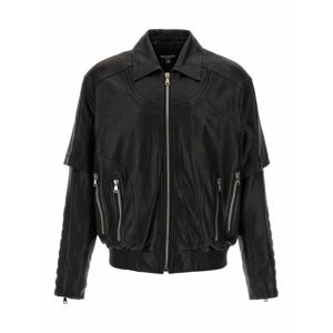 [BALMAIN] 라프리마 남성 레더 레이어드 자켓 EH1TF936LC620PA 블랙 /8