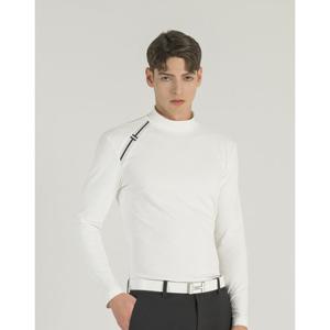 헤지스 골프 25SS 화이트 남성 자카드 하이넥 베이스레이어 HUTS5A111OW