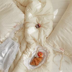 리틀슬리피 60수 아사 순면 레이스 차렵이불(Q이불베개세트)