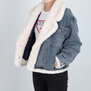 [게스] 여성 청자켓 데님 뽀글이 미디엄블루 YM4D6879