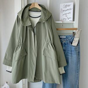 샵앤) 여성 간절기 오버핏 야상 하프 후드 점퍼 DGB-WJP-4131-카키