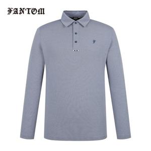 [팬텀] 남성 로고 조직감 카라 긴팔티셔츠 211E1TO101_BL