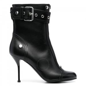 알렉산더 맥퀸 블랙 버클 디테일 힐 앵클 부츠 757505 WIDR3 1081