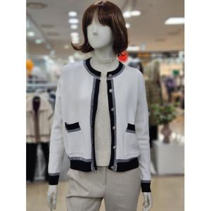 [아날도바시니]투톤 라운드배색 포켓 가디건 AY02KC30S1