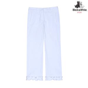[블랙앤화이트] 여성 8부 셔링 장식 팬츠 5165LZWN_WHITE