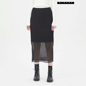 [시슬리] 투명사 배색 주름 스커트 SAKS01411