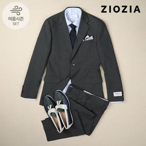 [지오지아] 미라클 카키 슬럽 솔리드 정장세트 (ABD2SB1207_ABD2SP1207_KH)