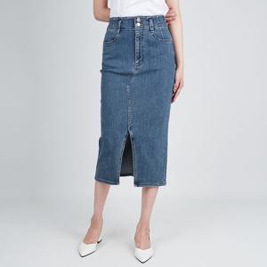 [게스] 여성 청치마 오비변형 롱 스커트 미디엄블루 YO2D6552