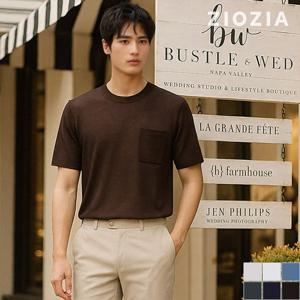 [지오지아] 린넨 루즈핏 포켓 반팔 니트 (AED2ER1103)