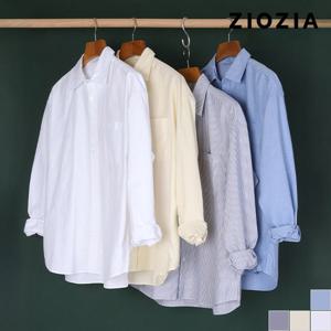 [지오지아] 오버핏 옥스포드 카라 셔츠 (AED2WC3101)