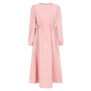 샵앤) 여성 러블리 셔링 데일리 임부 여유핏 미디 원피스 NARU-WDR-20352-핑크