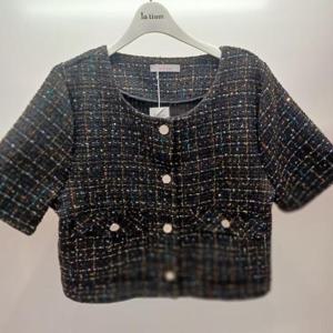 Latium HC06 숏짧은 위드반팔 라운드 깔끔한 주머니 트위드쟈켓 T2527jk03B