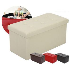 레더벤치 스툴 사각 화장대 보조 접이식의자 수납의자