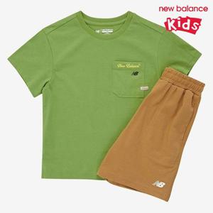 [뉴발란스] 포켓 반팔 셋업 NK9YE1101U-35 키즈 반팔 세트