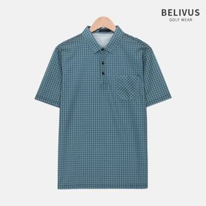 빌리버스 남자 골프웨어 여름 반팔 체크 티셔츠 BRM010