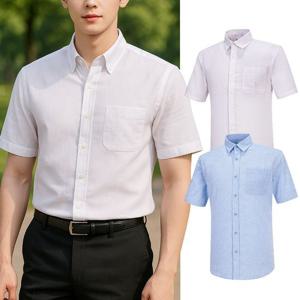 [콜핑] 남성 린넨 시원한 기본 여름 반팔 셔츠 KSC580PH5M