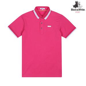 [블랙앤화이트] 남성 폴로카라 솔리드 티셔츠 GS9701XW_PINK