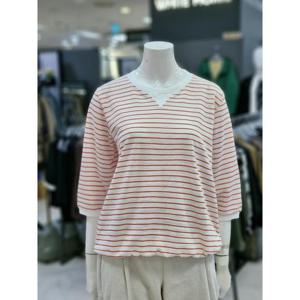 화이트호스 세이브존05 슬리브 단가라 7부 티셔츠 A251417