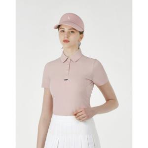 헤지스 골프 여성 25SS 핑크 여성 에센셜 백피케 반팔 카라티 HWTS5B301P2