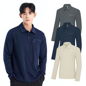[콜핑] 남성 하이쿨 골지원단 냉감 등산 긴팔 카라 티셔츠 KSC422WT7M