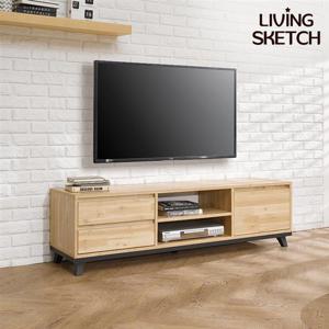 [리빙스케치] 국내제작 루크바트 1500 거실장[착불]2단 거실수납장 티비다이 TV장식장 오픈형 서랍형 도어형