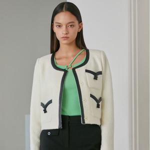 [에고이스트]라운드 넥 레더 콤비 자켓(EQ1WJ161)