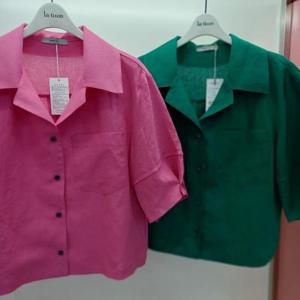 Destijl HC06 국내생산 7부 팔뚝 품 편한 테일러 카라 린넨 오픈 반팔 쟈켓 D2523jk08