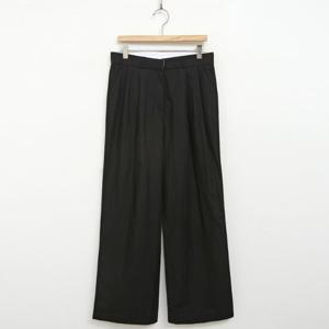 샵앤) 국산 여성 투턱 쿨 와이드 2사이즈 면바지 PRO-WPT-4354-블랙