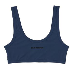 질샌더 네이비 블루 슬리브리스 스쿱 넥 비키니 탑 J40BR0004 J