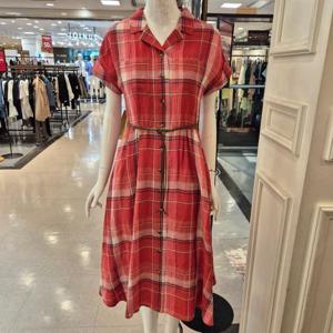 [BCBG] 비씨비지 여름25 쿨링 체크 원피스 B5B5O641