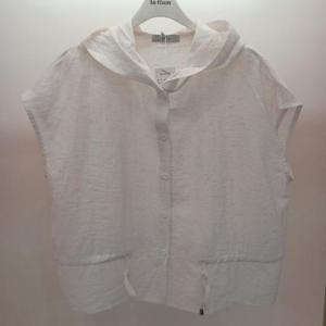 Destijl HC06 품넉넉한 캡소매 앞오픈 린넨 후드 셔츠블라우스 D2523bl23I